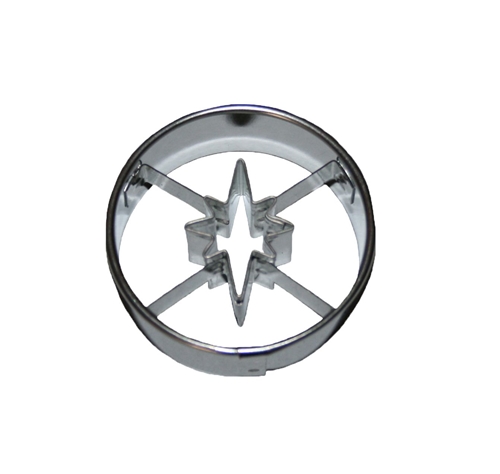 Circle / 8-pointed star cut-out – cookie cutter, stainless steel