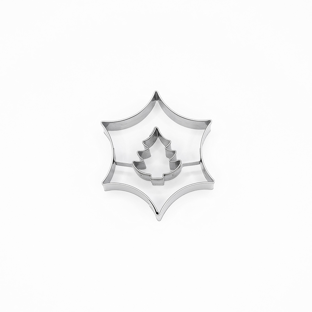 Oblá hvězda / jedlička – vykrajovátko, nerez