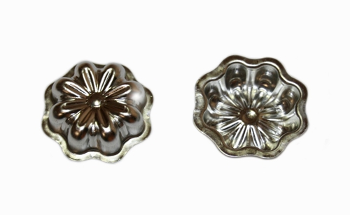 Blüten – Set von Backförmchen, 20 St., Weißblech