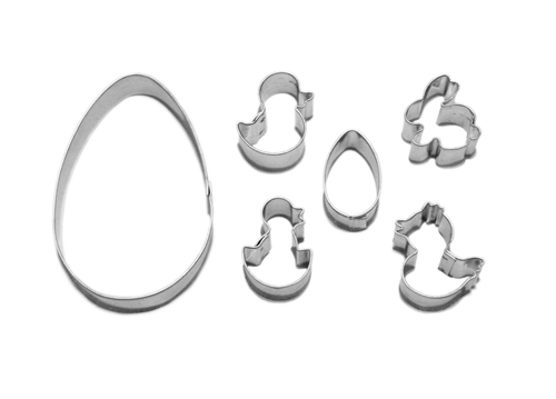 Velikonoce ve vajíčku – sada vykrajovátek (6 ks), nerez