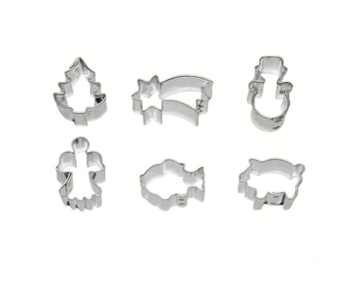 Weihnachts-Set von Mini-Ausstechformen (6 St.), Weißblech
