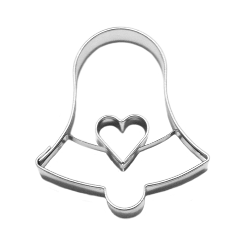 Bell II / heart cut-out – cookie cutter, stainless steel