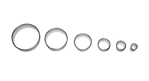 Kolečka – sada hladkých vykrajovátek (6 ks), pocín